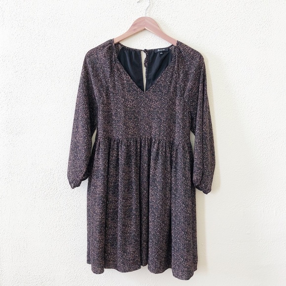 Madewell Crinkle Georgette V-Neck Babydoll Dress in Brushed Texture S - Picture 4 of 5